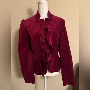White House burgundy velvet romantic goth boho blazer sz 6